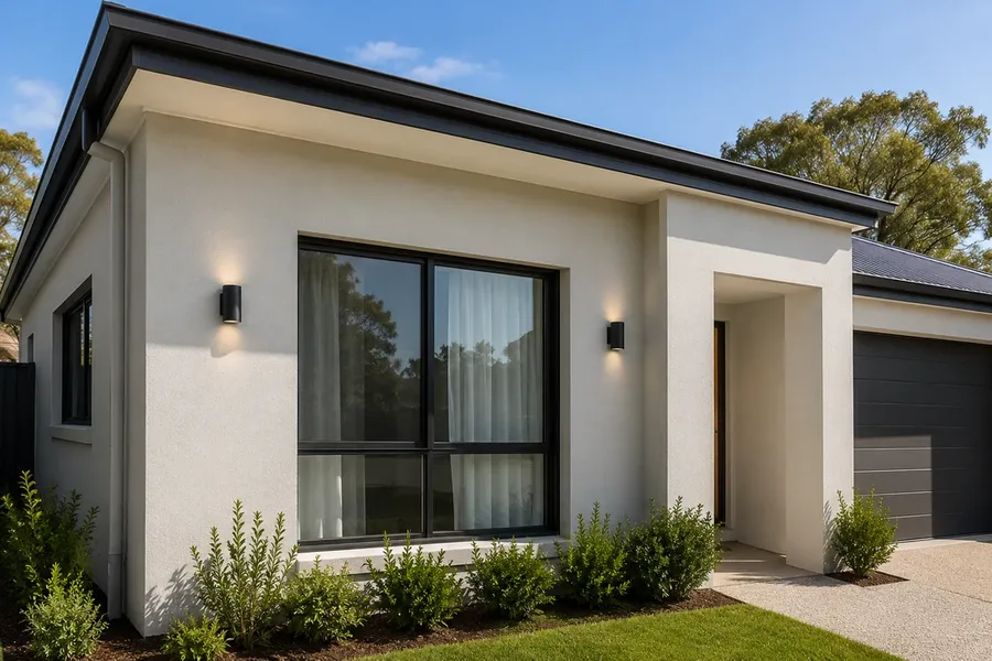 Modern rendered home