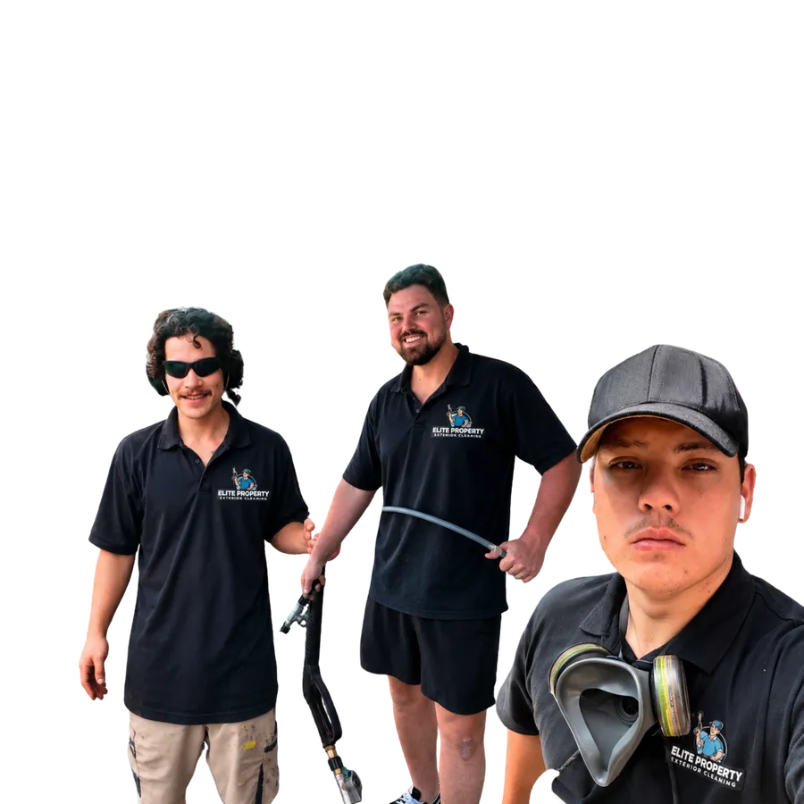 The Elite Property Exterior Cleaning crew