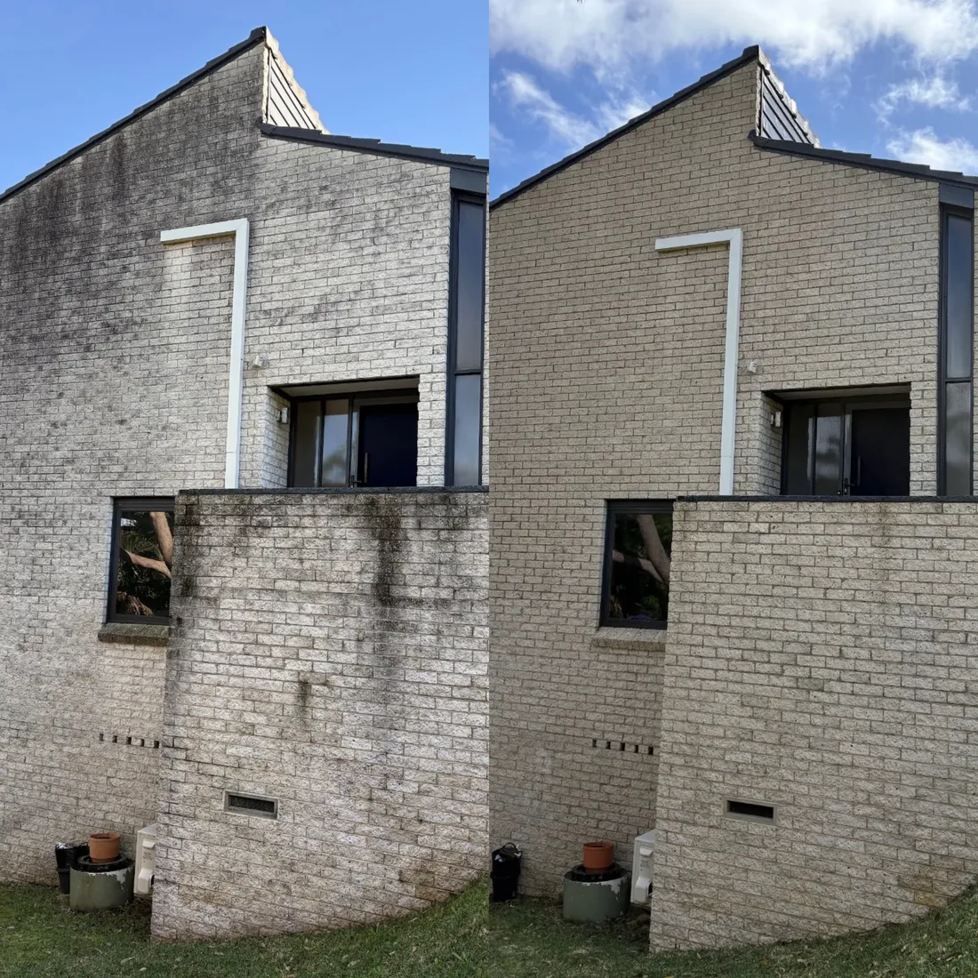 House washing transformation, before and after